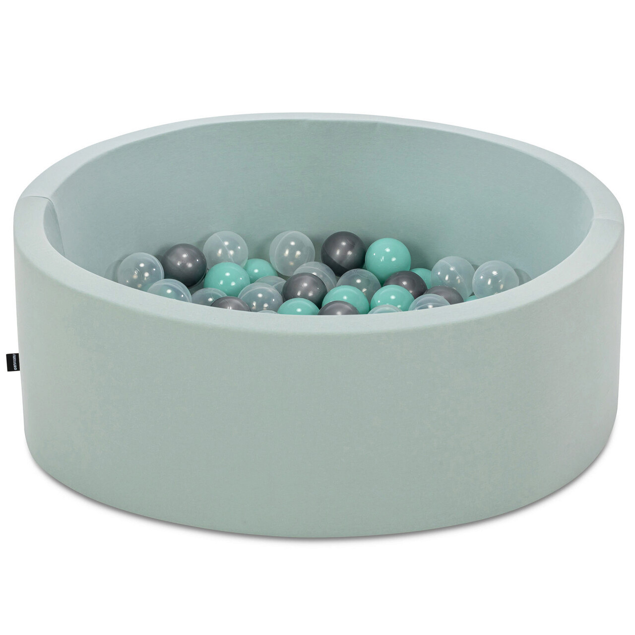 Piscina cu bile, Bubble Pops v7, 150 bile, Ø85 x 30 cm, bumbac/plastic, menta - imagine 3